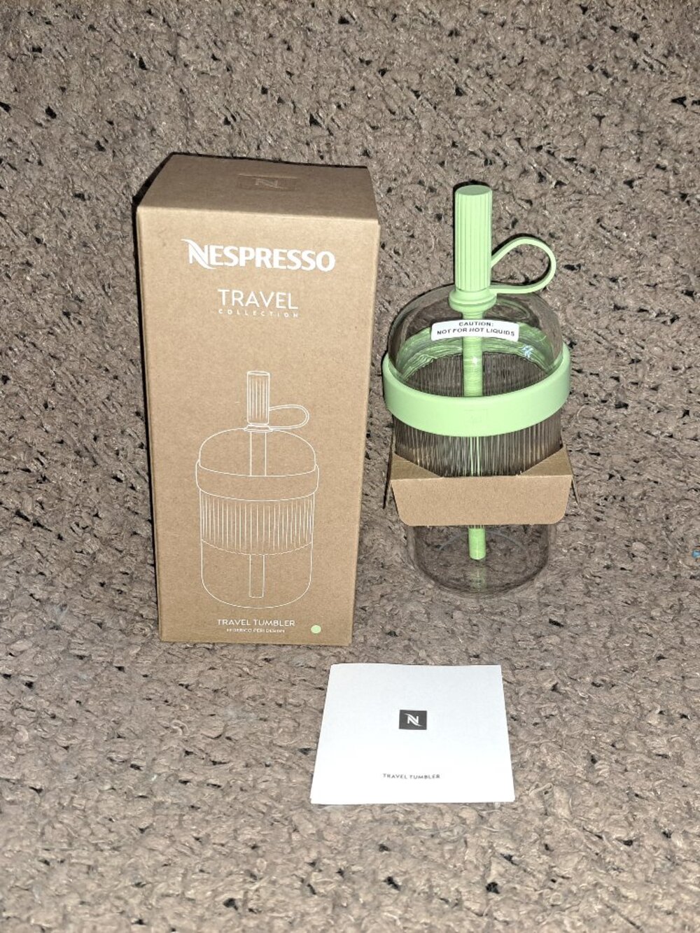 NESPRESSO Vertuo Travel Tumbler Pistachio Iced Coffee Pantone 540ML NEW/BOXED
